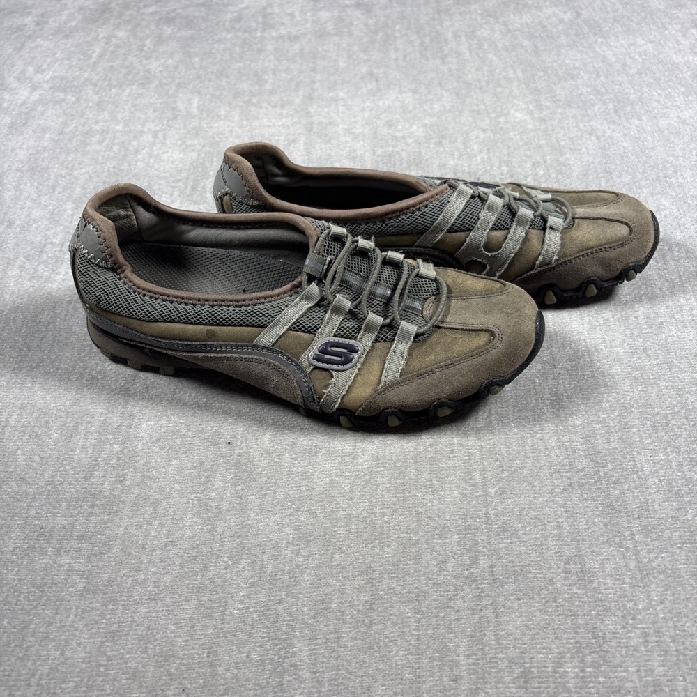 SKECHERS 21232 Gray Suede Slip On Athletic Shoes Womens Size 7